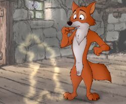 anthro disney fox furry male male_only neenya orange_fur robin_hood_(character) robin_hood_(disney) shocked small_penis vulpine