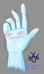 1other ambiguous_gender anthro artist_logo artist_name asserack blue_skin cum cum_covered disembodied_hand ghost ghost_girl hand_fetish hand_focus hand_only phoeni shy skyward_sword the_legend_of_zelda