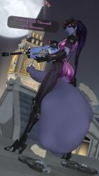 1futa 3d balls big_balls big_penis cock_vore erection futa_only futadom futanari gigantic_testicles huge_cock huge_penis huge_testicles long_hair massive_balls overwatch penis purple_skin same_size_vore shannonthefempyro solo vore widowmaker