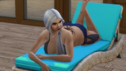 16:9 3d andrina big_ass big_breasts bikini curvy_figure electronic_arts female hair human_form mermaid png see-through_top sims4 suntank9 tattoo thick_thighs tramp_stamp white_hair