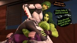 2futas 3d 3d_(artwork) alien alien_futanari alien_look_like_human breasts clothed_futanari_nude_futanari dubious_consent erection futa_only futa_sans_pussy futa_with_futa futadom futanari gamora green_hair green_skin guardians_of_the_galaxy huge_breasts huge_cock hulk_(series) imminent_sex marvel marvel_comics nipples nude_female on_top penis shannonthefempyro she-hulk size_difference speech_bubble