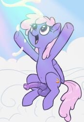 balls clouds cum cum_rain friendship_is_magic futa_only futanari looking_at_viewer my_little_pony open_mouth pegasus penis penis_out rainbowshine raised_hoof smile solo solo_futa t72b