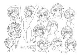 :d :o amuro_ninagawa armpits bakadere barefoot blush breasts cheerful closed_eyes clothing confused confused_look feet hair_ornament kenkou_zenrakei_suieibu_umishou large_breasts laughing legs leotard medium_hair ninagawa_amuro official_art open-mouth_smile open_mouth sketch smile surprised swimming swimsuit teenage teenage_girl teenager teeth underwater very_high_resolution wide_hips x_hair_ornament