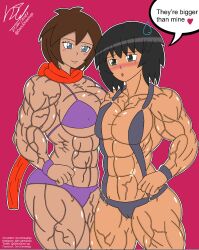 abs biceps big_muscles bikini breast_press commission danodrawings dark-skinned_female diane_(oc) digital_drawing_(artwork) digital_media_(artwork) huge_muscles muscle muscles muscular_female original_character veins veiny veiny_arms veiny_muscles