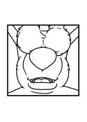 anthro balls balls_on_face bandit_heeler bluey_(series) canine coloring_page furry monochrome neenya open_mouth stripe_(bluey) teabagging