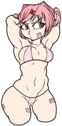 1girls angry big_ass big_butt bikini doki_doki_literature_club huge_ass huge_butt hypercawk natsuki_(doki_doki_literature_club) pink_eyes pink_hair shortstack small_bikini small_breasts tagme thick_thighs wide_hips