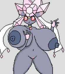 big_nipples breast_squish diancie enormous_breasts exposed_breasts holding_breast hourglass_figure huge_areolae huge_ass huge_breasts huge_hips huge_nipples huge_thighs kingcroc mega_diancie mega_evolution nude_female pixel_art pokémon_(species) pokemon pussy shortstack smiling_at_viewer tagme thick_thighs wide_hips