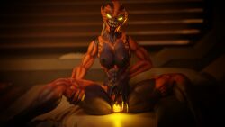 16:9 3d 3d_(artwork) bald bed bedroom_eyes blender blender_(software) breasts carapace chitin claws completely_nude completely_nude_female dark_nipples dark_skin demon demon_girl digital_media_(artwork) doom doom_(series) doom_eternal exoskeleton female female_focus female_only glowing glowing_eyes glowing_genitalia glowing_pussy hi_res holding_leg humanoid humanoid_genitalia id_software imp imp_(doom) moody_lighting naked nipples open_mouth orange_skin pillow pinup pinup_pose presenting presenting_pussy purple_skin ribs sharp_claws sharp_teeth sitting sitting_on_bed smile spread_legs spread_pussy spreading spreading_pussy systemsearcher teeth teeth_showing widescreen window window_blinds yellow_eyes yellow_pussy