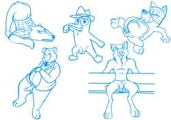 5boys anthro bandit_heeler bluey_(series) canine character_request copyright_request crossover eyes_closed fedora flaccid furry jackochallenge male male_only mammal master_splinter masturbation monochrome neenya perry_the_platypus phineas_and_ferb platypus rat teenage_mutant_ninja_turtles ursine white_background