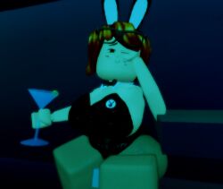 3d acorn_hair big_ass big_breasts bunnysuit drinking female freckles ginger glasses lefmy roblox robloxian source_request tagme