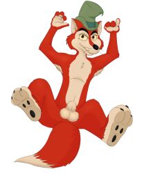 anthro disney fox furry honest_john male male_only neenya orange_fur penis pinocchio sheath solo tail testicles top_hat vulpine whiskers