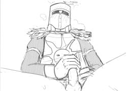 armor blush dark_souls erection fromsoftware helmet knight male male_only masturbation monochrome penis sketch solaire_of_astora solo spread_legs uncensored v088art