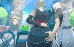 <1_second_video 1boy 1girls animated ass ass_dough ass_grab ass_in_dress big_ass big_butt bubble_ass bubble_butt butt canon canonical_scene dat_ass deep_skin fat_ass female gintama gintoki_sakata huge_ass huge_butt large_ass male manilla no_sound stealth_ass_grab thick thick_ass tsukuyo video voluptuous wide_hips