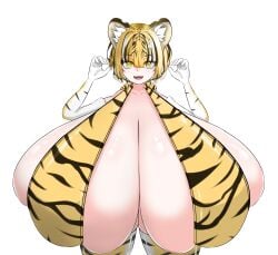 1girls bengal_tiger_(kemono_friends) cleavage huge_breasts hyper hyper_breasts kemono_friends pendutime tagme tiger tiger_girl