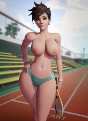 1girls 3:4 3d 3d_(artwork) absurd_res absurdres airpods areola areolae belly belly_button big_areola big_ass big_breasts big_butt big_nipples big_thighs blizzard_entertainment breadblack breasts brown_eyes brown_hair casual crop_top digital_art digital_drawing_(artwork) digital_media_(artwork) digital_painting_(artwork) ear_piercing earphones electronics exposed_belly exposed_breasts exposed_legs eyeshadow female female_focus female_only freckles freckles_on_breasts freckles_on_chest functionally_nude glossy_lips half-dressed half_naked hand_on_hip headband headphones headwear hi_res high_resolution highres hourglass_figure huge_ass huge_breasts huge_butt human lips lipstick makeup nail_polish nip_slip nipples overwatch pale_skin panties pierced_ears piercing piercings public puffy_areola puffy_nipples purple_nails short_hair slip sports sportswear stomach tennis tennis_court tennis_racket thick_ass thick_thighs thighs topless topless_female tracer turquoise_clothing very_high_resolution voluptuous wide_hips wristband wristwear