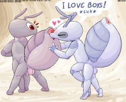 anal ant anthro anus arthropod balls duo english_text genitals heart hymenopteran insects male male/male multi_leg multi_limb oral pedrohspacewolfy penis rimming sex text young