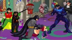 1girls 5boys 60fps age_difference alternate_ass_size animated ass audible_creampie audible_ejaculation balls balls_deep batman batman_(bruce_wayne) batman_(series) big_ass big_breasts black_hair breasts bruce_wayne clown_girl consensual cum cum_in_pussy cum_inside damian_wayne dc dc_comics defeat_insemination defeat_sex defeated_with_sex dick_grayson doggy_style ejaculation facepaint fast_thrusts female from_behind fucked_into_submission green_hair harley_quinn insemination jason_todd large_breasts larger_female m.u.g.e.n male moaning mp4 muscular_male music nightwing penis pixel_art prone_bone red_hair red_hood_(dc) red_robin robin_(damian_wayne) robin_(dc) running_a_train self_upload sex size_difference smaller_male sound sprite sprite_art straight tim_drake two_tone_hair vagina vaginal_penetration video white_female white_male