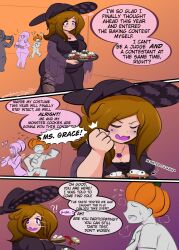 1girls artistic_lamp comic comic_page costume oc original_character plump text text_bubble