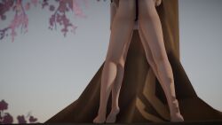 2girls 3d against_tree alternate_version_available ass bare_legs barefoot black_eyes black_hair breasts completely_nude exaltedbrand female female_only fire_emblem fire_emblem:_three_houses fire_emblem_awakening flayn_(fire_emblem) from_below implied_sex leaning_forward legs more_at_source multiple_girls nintendo nude nude_female outdoors say'ri_(fire_emblem) sex sex_toy strap-on vaginal_penetration yuri