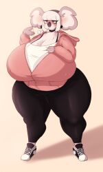 1girls big_breasts brie_(vetarix) female furry hoodie koala solo sweat sweating tagme vetarix