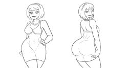 black_lipstick bubble_butt dress goth homestuck huge_butt ms_paint_adventures no_panties planetofjunk rose_lalonde