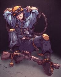 ball_gag blindfold bondage crying engineer engineer_(team_fortress_2) fully_clothed gay male male_only malesub overstimulation reallysorrry restrained sex_toy solo_male team_fortress_2 tf2 tied_hands tied_legs tied_up vibrator vibrator_under_clothes