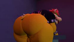 3d 3d_(artwork) animated anthro ass ass_up balls big_butt bottomless bouncing_balls bouncing_butt bouncing_tail bowser bracelet clapping clothed clothing digital_media_(artwork) furniture genitals hair horn huge_butt huge_thighs jewelry koopa looking_at_viewer looking_back looking_pleasured male male_only mario_(series) mrrainbow multicolored_body nintendo on_table overweight presenting presenting_hindquarters red_hair scalie shirt shirt_only short_tail smile smiling_at_viewer solo source_filmmaker spiked_bracelet spikes super_smash_bros. table tail_motion thick_thighs tongue tongue_out topwear topwear_only twerking two_tone_body video_games wide_hips yellow_body