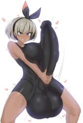 1futa alternate_breast_size balls bea_(pokemon) big_breasts big_testicles blush breasts clothed clothing dark-skinned_futanari dark_skin dickgirl erection ftnranat fully_clothed futa_only futanari huge_balls huge_breasts huge_cock huge_testicles intersex large_balls large_breasts large_penis large_testicles long_penis masturbation nintendo penis penis_bigger_than_body penis_under_clothes pokemon pokemon_ss solo squatting testicles thick_penis two-handed_masturbation uncensored