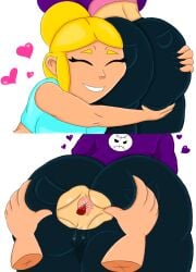 2girls anilingus anus ass_worship asshole bibi_(brawl_stars) big_ass big_breasts blonde_hair brawl_stars butt_hug female female_only horny jacksito_(artist) lesbian licking_anus multiple_girls oral piper_(brawl_stars) rimming thick_thighs tight_clothing torn_clothes uncensored yuri