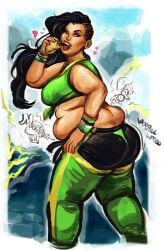 1girls ass bbw big_ass brazilian brazilian_female dark-skinned_female dark_skin fat_ass female latina laura_matsuda overweight overweight_female solo_female street_fighter street_fighter_v theamericandream weight_gain