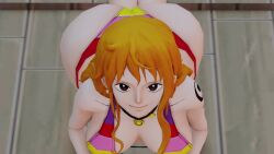 1girls 3d animated ass ass_shake bare_shoulders bikini breasts female female_only from_above from_behind from_below huge_ass jiggle kishi large_breasts long_hair looking_at_viewer nami no_sound one_piece one_piece_film_z orange_eyes orange_hair rainbow_bikini shounen_jump smile solo solo_female tattoo thick_thighs video webm