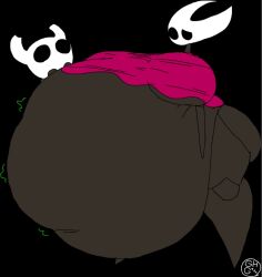 1girls ass belly belly_bulge big_ass big_breasts black_background black_body breasts cloak female female_focus ghg121 hollow_knight hornet_(hollow_knight) huge_belly huge_breasts hyper_belly inflation insect insect_girl insects protagonist_(hollow_knight) simple_background standing thick_thighs