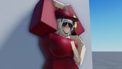 1girls 3d animated arms_up big_breasts blush clothed disembodied_hand dono_kj groping no_sound restrained roblox robloxian shalalalaguh source_request sunglasses tagme video