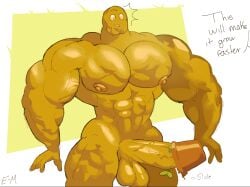 abs bara bara_tits bodybuilder boner dick erection excite-mint gay humanoid_penis male male_only muscles muscular nipples plants_vs_zombies pvz pvz_2 wall-nut_(pvz)