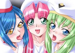 aika_granzchesta_(aria) akari_mizunashi_(aria) alice_carroll_(aria) aria_(series) clothing female_only human human_only kozue_amano looking_at_viewer multiple_girls no_visible_genitalia open_mouth tagme tongue_out