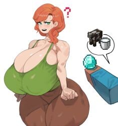 1boy 1female 1girls 1male alex_(minecraft) big_ass big_breasts big_butt big_thighs blush blushing_female brown_pants curvaceous curvy curvy_ass curvy_body curvy_female curvy_figure curvy_hips curvy_thighs diamond digital_art digital_drawing digital_drawing_(artwork) digital_media digital_media_(artwork) female ginger ginger_hair green_clothing green_eyes green_shirt hips hips_wider_than_shoulders hourglass_figure huge_ass huge_breasts huge_butt huge_hips huge_thighs hyper hyper_ass hyper_breasts hyper_butt male maotthat massive_ass massive_breasts massive_butt massive_thighs minecraft nervous nipple_bulge nipple_outline nipples offering offering_money red_hair red_head steve_(minecraft) thick thick_ass thick_butt thick_hips thick_legs thick_thighs tight_clothes tight_clothing tight_fit tight_pants tight_shirt wide_ass wide_hips