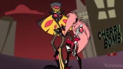 animated ass assjob cherri_bomb_(hazbin_hotel) cum hazbin_hotel rubbing sir_pentious_(hazbin_hotel) yunowu