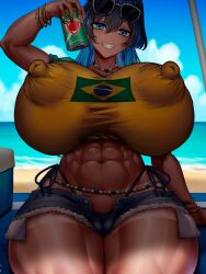 1girls abs areola ass bangs bed big_areola big_ass big_breasts big_nipples big_thighs bikini blue_hair blush brazilian brazilian_female brazilian_miku brazilian_miku_(cosplay) breasts breasts_bigger_than_head butt dark_blue_hair erect_nipples female female_only gigantic_ass gigantic_breasts gigantic_thighs hatsune_miku hololive hololive_english hololive_english_-council- hololive_english_-promise- huge_areola huge_areolae huge_ass huge_breasts huge_nipples huge_thighs inipples latin_american_hatsune_miku_(meme) long_hair looking_at_viewer muscular muscular_female nipples ouro_kronii ryusuke_kh_(ryusuke_kyte_hagane) shirt shorts solo tagme tan tan_body thick_hips thick_legs thick_thighs thighs thong twintails virtual_youtuber vocaloid vtuber waist_beads yellow_shirt youtuber