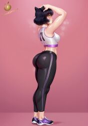 ai_generated bellabooty big_ass blake_belladonna gym gym_clothes gym_uniform jlullaby_(style) rwby sweat sweating tagme twistedpeach yoga_pants