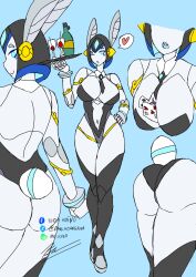 1girls 2d big_breasts breasts bunny_ears bunnysuit cleavage clothing creatork data_(bass_and_data) digital_drawing_(artwork) female female_focus female_only gynoid original original_character robot robot_girl robot_humanoid standing