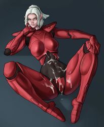 1girls arahan collisiondazer crossover cum cum_on_body eldar elf elf_ears spread_legs warhammer_(franchise) warhammer_40k warhammer_fantasy wood_elf wood_elf_(warhammer)