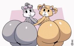 2024 2d 2d_animation aggressive_retsuko aggretsuko animated anthro ass big_ass big_butt breathotter bubble_ass bubble_butt female furry hidarin_(aggretsuko) huge_ass looking_at_viewer looking_back migi_(aggretsuko) no_sound otmgirls sanrio shaking shaking_ass shaking_butt tagme text_bubble twerking video