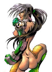 1girls anna_marie ass edit female female_only joe_madureira marvel marvel_comics photoshop pussy rogue_(x-men) solo tagme x-men