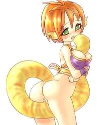 breath_of_fire breath_of_fire_ii cat_ears clothing crotch_rub green_eyes katt masturbation red_hair tagme tail