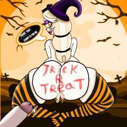 anal charlie_morningstar futanari halloween happy hazbin_hotel vaggie_(hazbin_hotel) vagina vaginal_penetration witch_hat