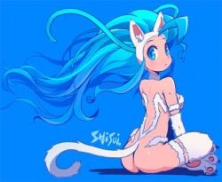 1girls ass breasts darkstalkers felicia_(darkstalkers) feline female nude shisui101 sitting tagme wrong_eye_color