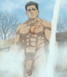 abs balls bara dhlinez edit golden_kamuy kikuta_mokutaro male male_only muscle muscles muscular muscular_male pecs penis solo