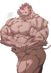 abs absurd_res anthro fangs fur genitals hermann_(knights_college) hi_res knights_college male mammal muscular muscular_anthro muscular_male nipples pecs penis solo soonsky_ksk soonsky_kumu suid suina sus_(pig) tail teeth vein veiny_muscles veiny_penis wild_boar