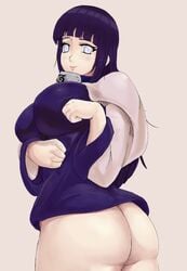 anus ass breasts dat_ass female female_only huge_breasts human hyuuga_hinata looking_back naruto pixiv_manga_sample resized sakuama sakuama_chuu solo