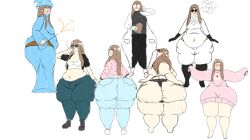 1girls ass belly big_ass cellulite fat_rolls gabbadraws mizuki_(gabbadraws) outfit_swap panties thighs